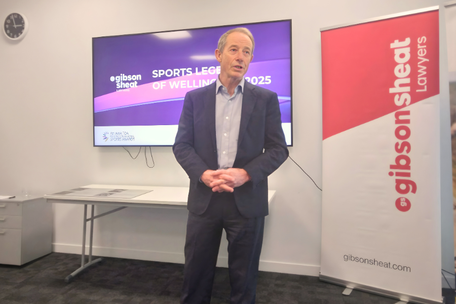 Nigel Stirling at his client's Sport Legends of Wellington Event