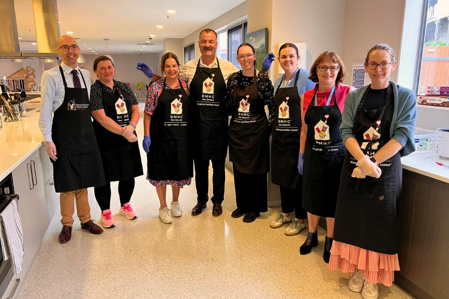 Ronald McDonald volunteering